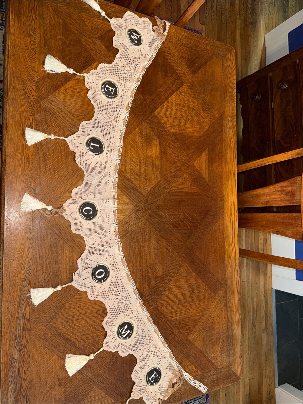 Handmade welcome sign